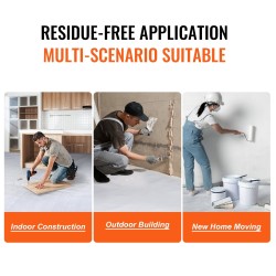 Lattia ja matonsuojakalvo polyesterikuitu polyeteeni liukuestopohjainen 1 m leveä 30,48 m rulla