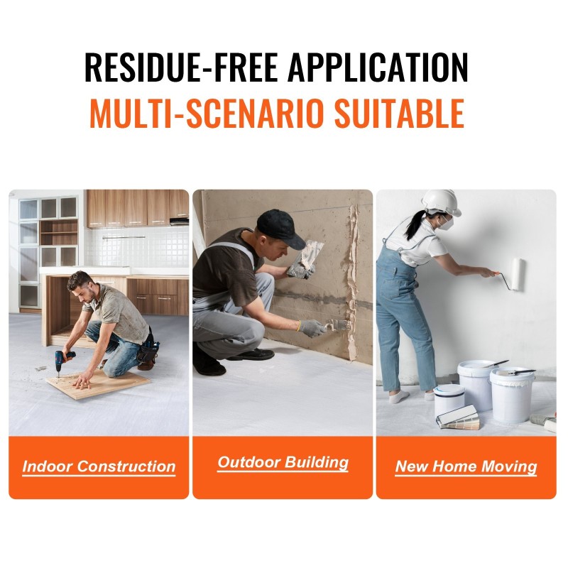 Lattia ja matonsuojakalvo polyesterikuitu polyeteeni liukuestopohjainen 1 m leveä 30,48 m rulla