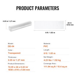 PVC-muovinen suojamatto 183 x 61 cm läpinäkyvä liukumaton kissojen kynsiensuojaksi