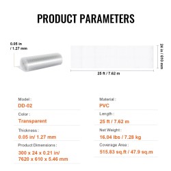 PVC-mattosuoja läpinäkyvä 610 mm ja 7,62 m liukumaton oviaukoille