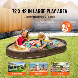 Hiekkalaatikko HDPE-muovi 1830 x 1055 x 230 mm ovaali neljällä kulmaistuimella