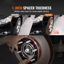 Vanteen välilaipat alumiini 25,4mm 6-pulttiset M12x1,5 108mm 4kpl musta