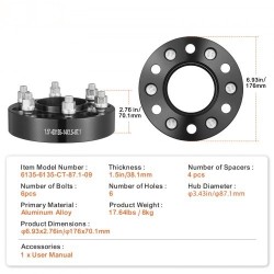 Vanteen levikkeet alumiiniseoksesta 38,1 mm 6-reikäiset 87,1 mm navalla 4 kpl