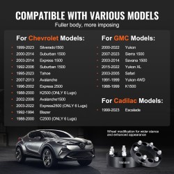 Vanteiden levikkeet alumiiniseoksesta 50,8 mm 6-pulttiset 108 mm keskireikä 4 kpl