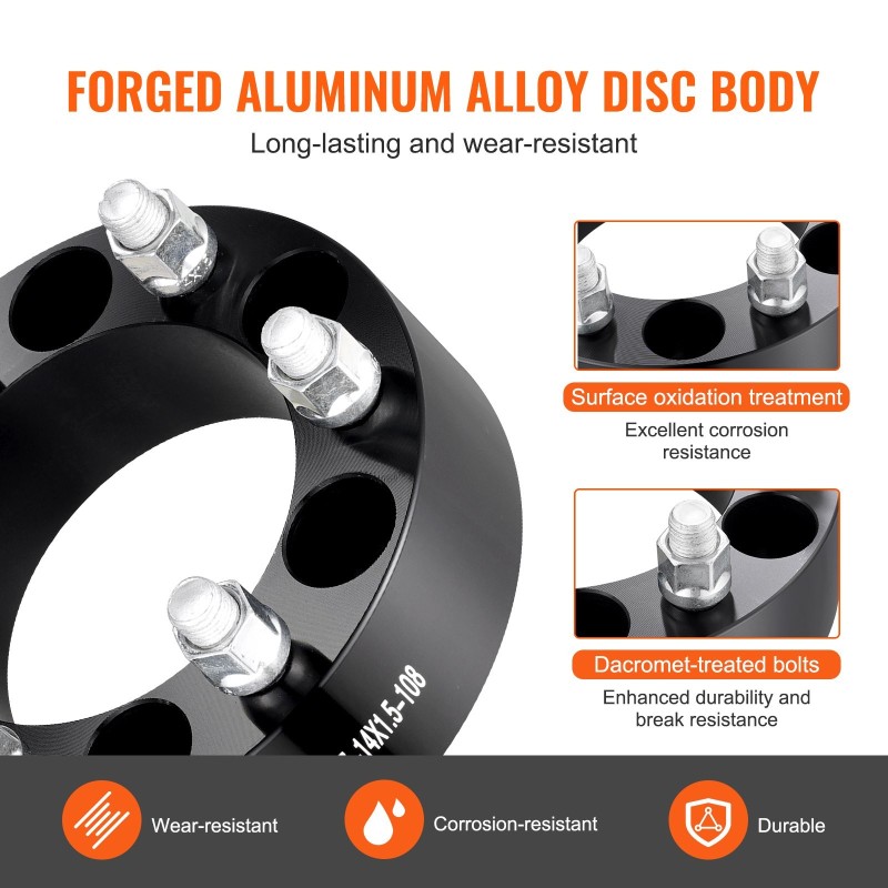 Vanteiden levikkeet alumiiniseoksesta 50,8 mm 6-pulttiset 108 mm keskireikä 4 kpl