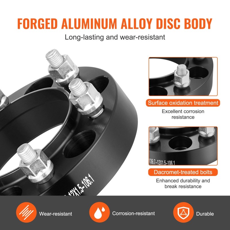 Pyöränlevikkeet alumiiniseosta 31,75 mm 6-reikäiset M12 x 1,5 pultit 4 kpl