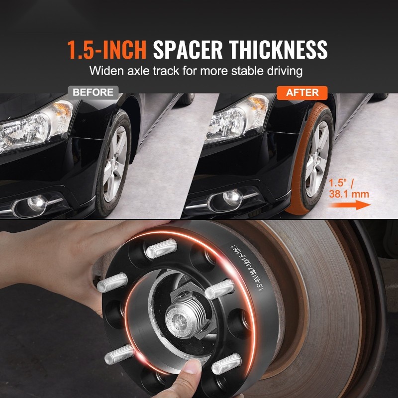 Soviterenkaat alumiiniseos 38,1 mm 6x5,5 106,1 mm keskiöity 4 kpl