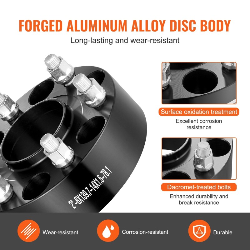 Vannenvälikkeet taottu alumiiniseos 50,8 mm keskireikä 78,1 mm 6 pulttia 4 kpl