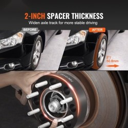 Vanteenlevittimet alumiiniseosta 50,8 mm 8x6,5 8-pulttiset 126 mm 2 kpl musta