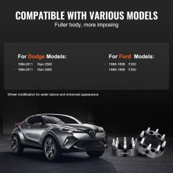 Vanteenlevittimet alumiiniseosta 50,8 mm 8x6,5 8-pulttiset 126 mm 2 kpl musta