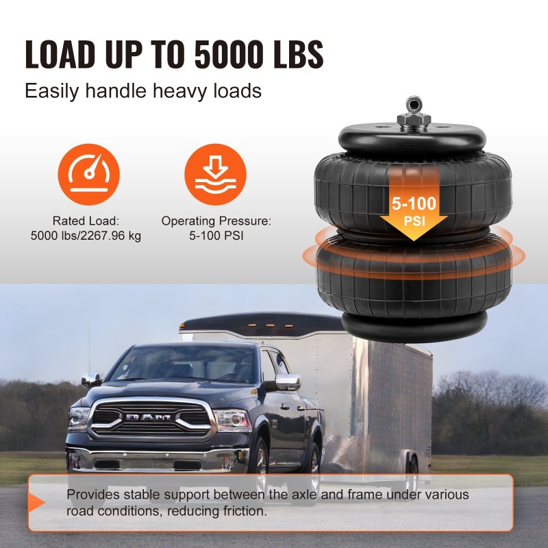 Ilmajousitussarja taka-akselille sopii F250 F350 1999-2004 2008-2010 2 ilmapussia 2268 kg kantavuus