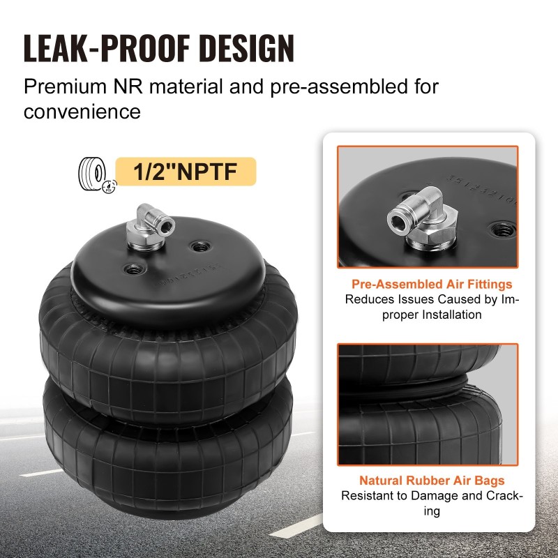 Ilmajousisarja taka-akselille NR ilmapussit 2 kpl 5–100 psi 2007–2018 Silverado/Sierra 1500