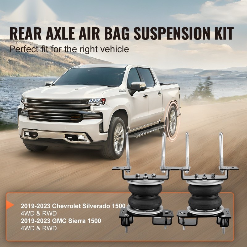 Ilmajousisarja taka-akselille kumiset ilmapussit 2 kpl 5–100 psi Silverado 2019–2023