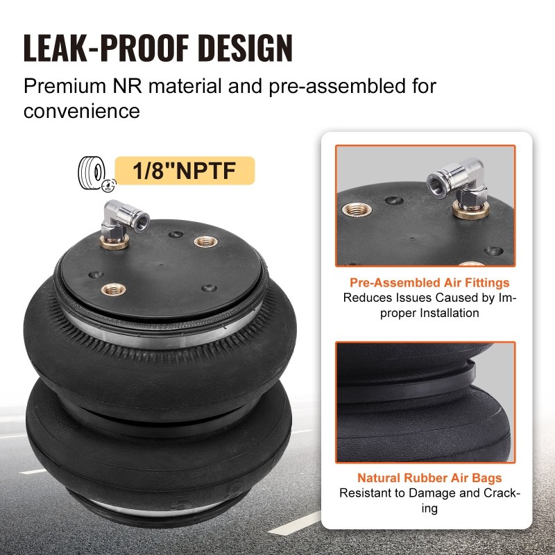 Ilmajousisarja taka-akselille kumiset ilmapussit 2 kpl 5–100 psi Silverado 2019–2023