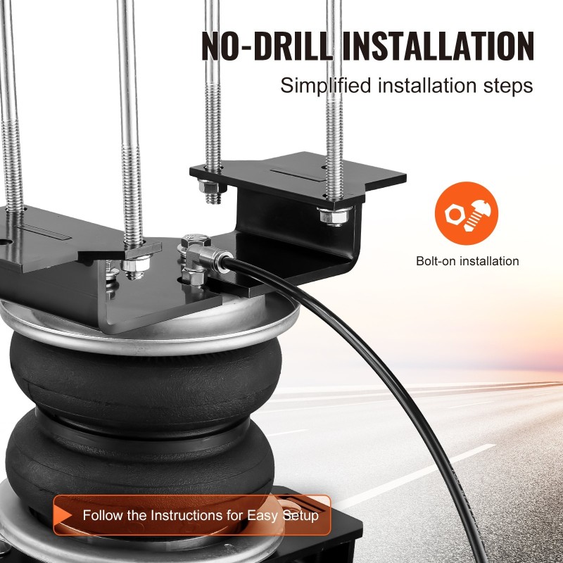 Ilmajousisarja taka-akselille kumiset ilmapussit 2 kpl 5–100 psi Silverado 2019–2023