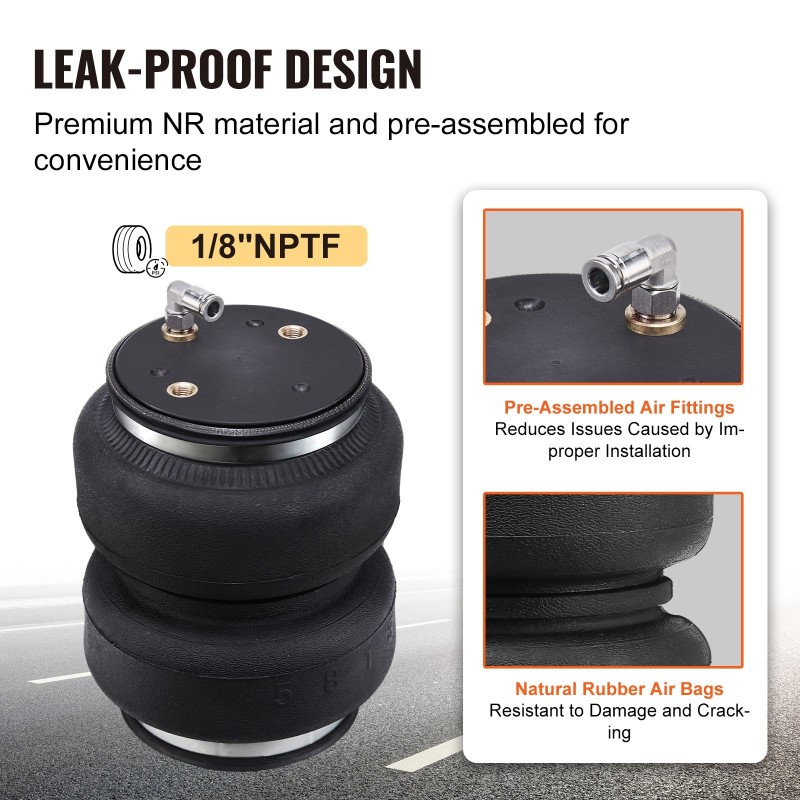 Ilmajousituspaketti NR-ilmapusseilla 2 kpl 5–100 PSI 5000 lbs Dodge Ram 1500 yhteensopiva