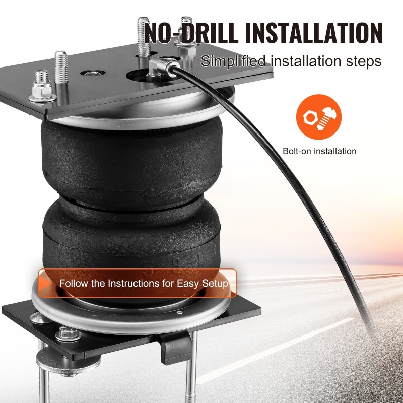 Ilmajousisarja 2 kumipussia kantavuus 2268 kg sopii Dodge Ram 2500 2014–2023