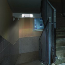 LED-hätävalaisimet 6 kappaletta kaksi säädettävää päätä 180 minuutin akku katto tai seinäasennus