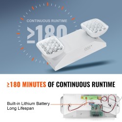 LED-hätävalot 24 kpl 3 W 180 minuutin akku 2 säädettävää neliöpäätä