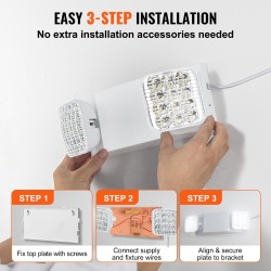 LED-hätävalot 24 kpl 3 W 180 minuutin akku 2 säädettävää neliöpäätä