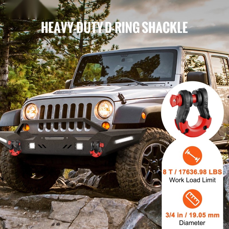 D-renkaan sakkeli 45-teräs 22 mm ruuvitapilla 30 t murtolujuus 2 kpl