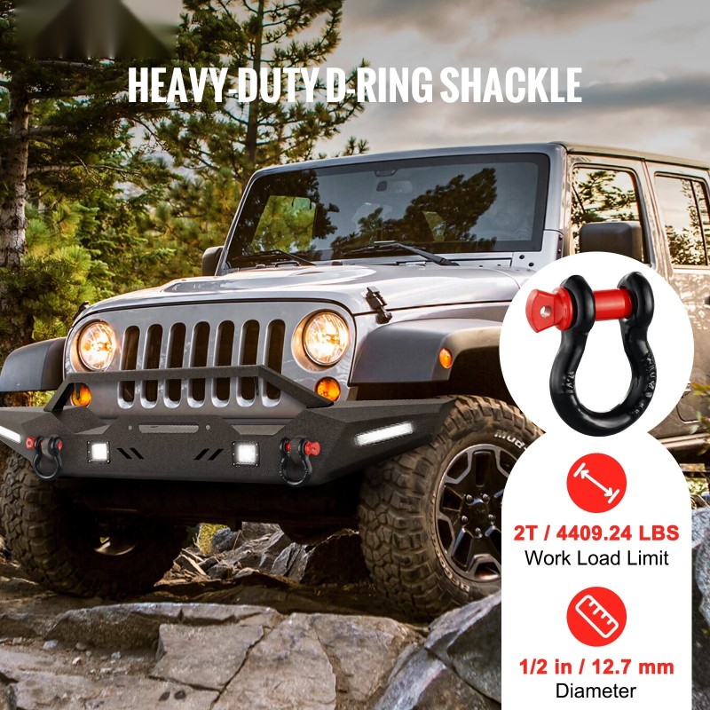 D-rengas-sakkelit 4 kpl 45-teräs 12 mm 15 mm tappi 2 t hinaukseen