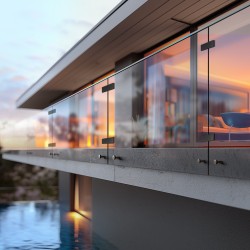 Lasipidike suorakulmainen 304-ruostumaton teräs 8–12 mm lasille 4 kpl