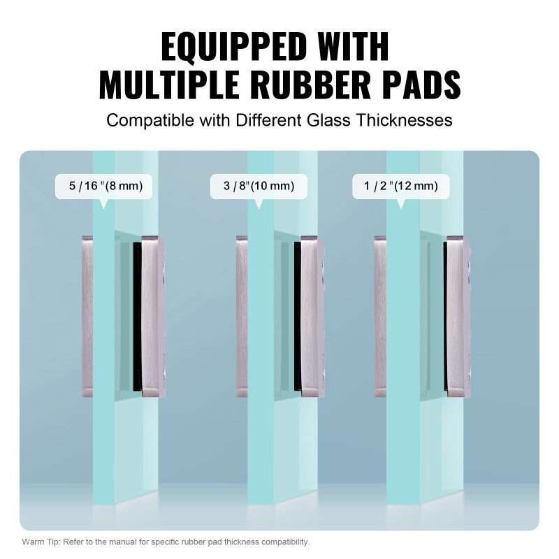 Lasikiinnike neliö SUS304 ruostumaton teräs 8–12 mm 4 kpl kaiteisiin