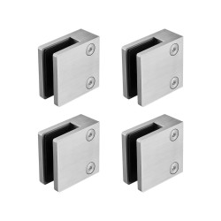 Lasikiinnike neliö SUS304 ruostumaton teräs 8–12 mm 4 kpl kaiteisiin