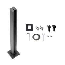 Lasikiinnike ruostumatonta terästä 850 mm korkeus 10–12 mm lasille musta 1 kpl