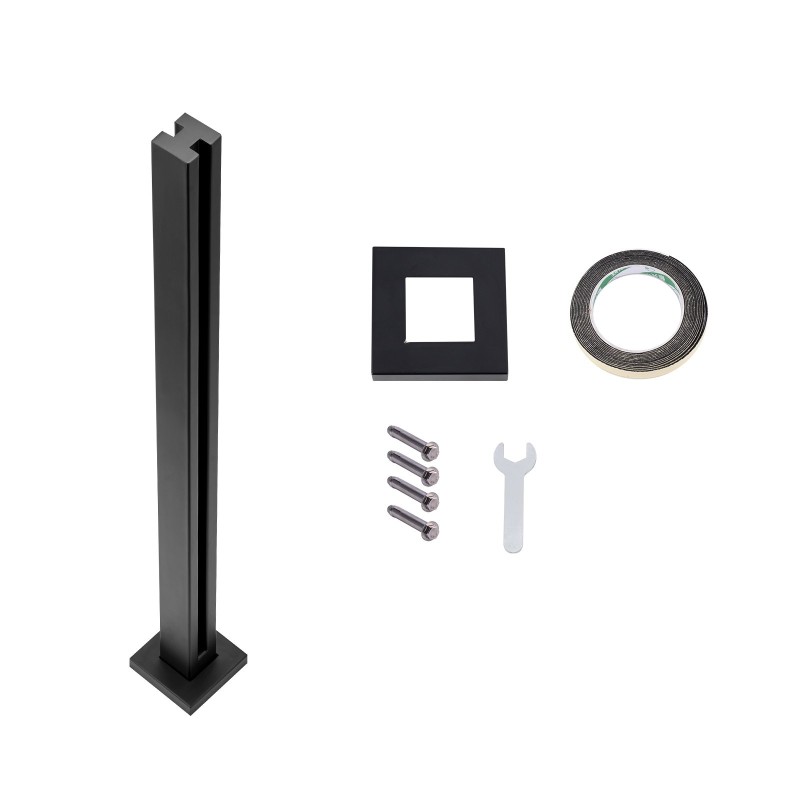 Lasikiinnike 304-ruostumaton teräs kiillotettu korkeus 950 mm lasipaksuus 10–12 mm 1 kpl