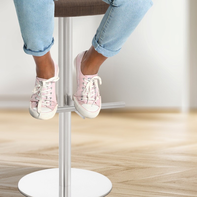 Cadiz säädettävä kankainen baarijakkara pyörivällä istuimella ja jalkatuella