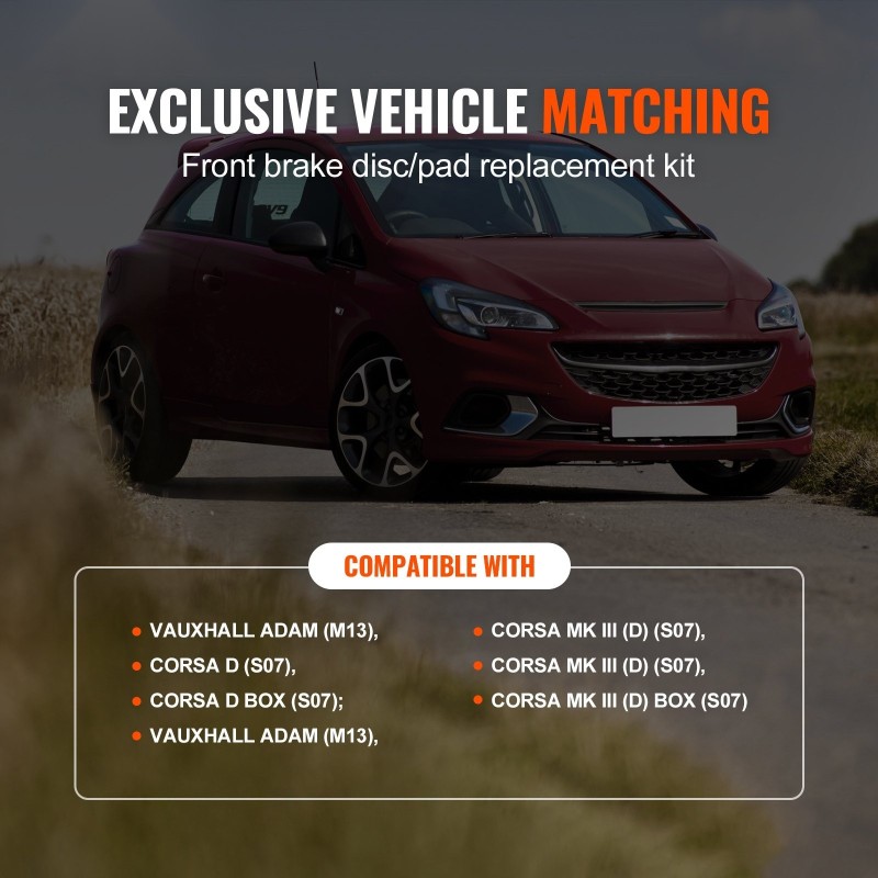 Etujarrusarja HT250-valurauta 257 mm keraamisilla jarrupaloilla Vauxhall Adam Corsa D