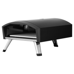 Kaasukäyttöinen ulkopizzauuni 12 tuumaisille pizzoille paksulla kordieriittikivellä taittuvilla jaloilla vedenpitävällä