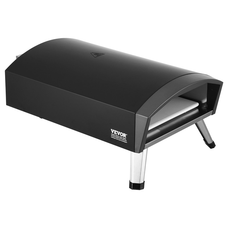 Kaasukäyttöinen ulkopizzauuni 12-tuumaisille pizzoille paksulla kordieriittikivellä taittuvilla jaloilla vedenpitävällä