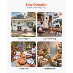 Ulkopizzauuni rautainen kaksitoista tuuman pellettikäyttöinen musta kantolaukulla