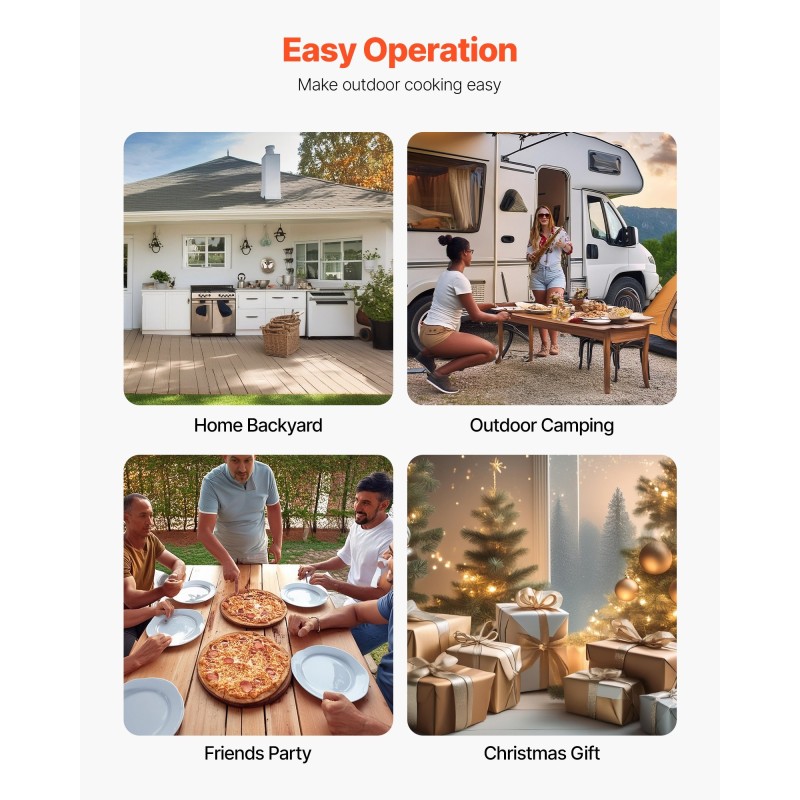 Ulkopizzauuni rautainen kaksitoista tuuman pellettikäyttöinen musta kantolaukulla
