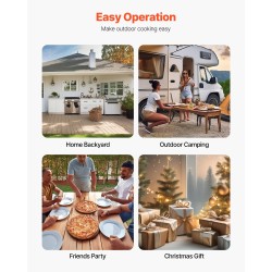 Pizzauuni ulkokäyttöön 12 tuumaa pelletillä ja puulla ruostumatonta terästä sisäänrakennetulla lämpömittarilla