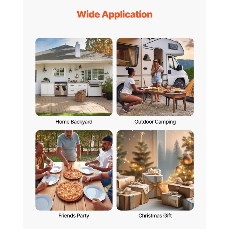 Ulkopizzauuni puu- ja pellettikäyttöinen 12 tuuman pizzakivellä sähköpyörivä musta ruiskumaalattu rauta
