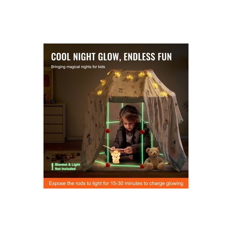 Rakennussarja 85 osaa lapsille pimeässä hohtavat 55 sauvaa 30 palloa