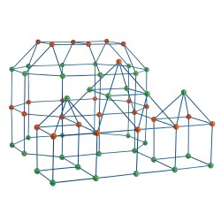 Rakennussarja lapsille 180 osaa 120 tankoa 60 palloa turvallinen materiaali