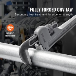 Putkiavain 18-tuumainen alumiiniseos säädettävällä kromi-vanadiiniteräsleukalla ja H-muotoisella kahvalla