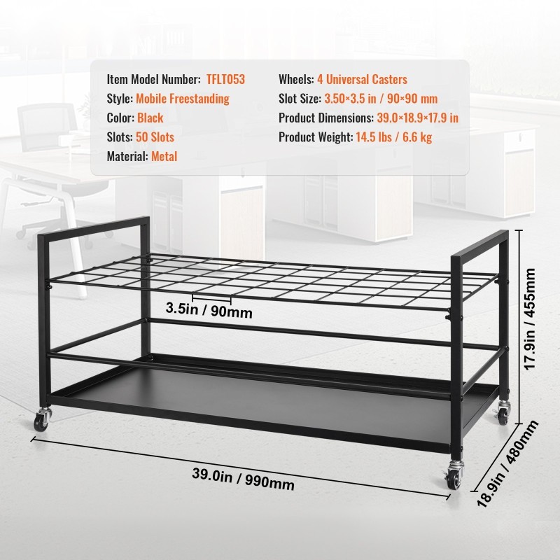Rullapiirustusteline metallinen 50 lokeroa pyörillä toimisto ja koulu