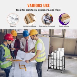 Metallinen piirustusteline 12 lokeroa lukittavilla pyörillä lokeroiden koko 90×90 mm