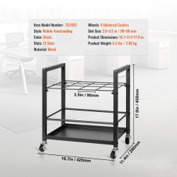 Metallinen piirustusteline 12 lokeroa lukittavilla pyörillä lokeroiden koko 90×90 mm