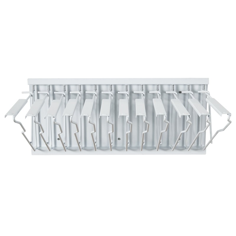 Seinään asennettava metallinen piirustusteline 12 kääntyvää kannatinta valkoinen jopa 1200 arkkia