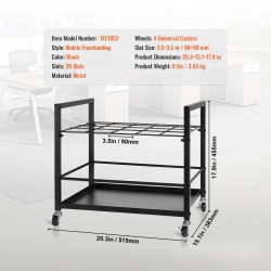 Metallinen piirustusteline 20 lokeroa 90×90 mm neljällä pyörällä joista kaksi lukittavaa