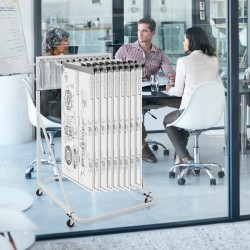 Liikuteltava metallinen piirustusteline kaksitoista kääntyvää kannatinta säädettävä korkeus ja leveys