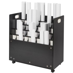 Piirustusteline viisikymmentä lokeroa MDF ja lastulevy siirrettävä pyörillä