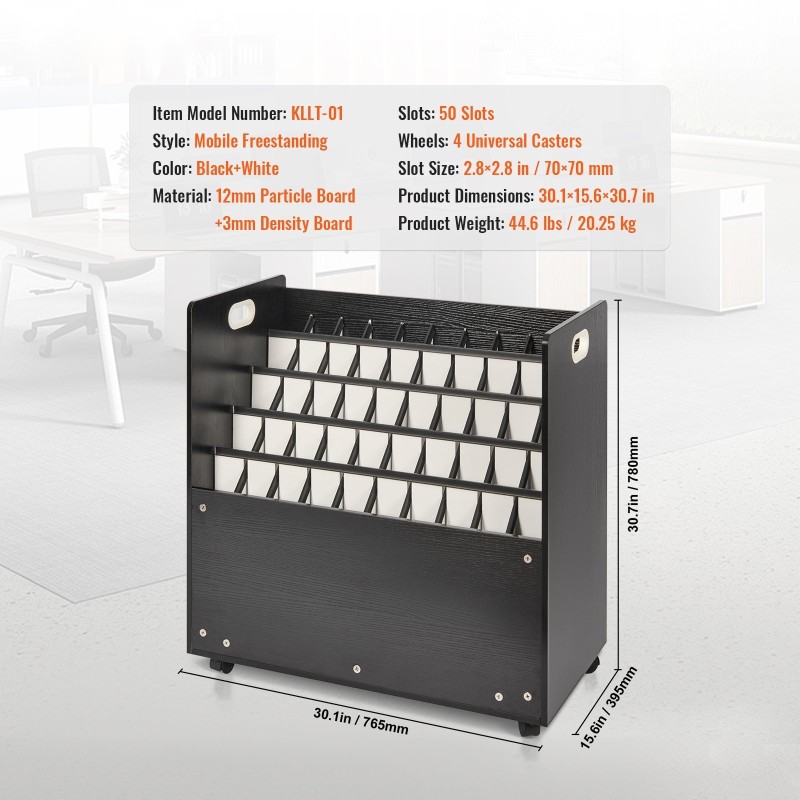Piirustusteline viisikymmentä lokeroa MDF ja lastulevy siirrettävä pyörillä